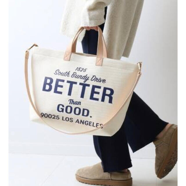 バッグBETTER THAN GOOD ストラップ付きロゴトートバッグ