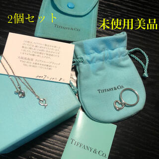 ティファニー(Tiffany & Co.)の【2個セット】Tiffany ネックレス＆リング オープンハート(ネックレス)