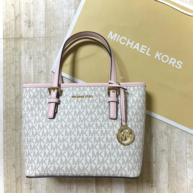 Michael Kors(マイケルコース)の新品未使用 マイケルコース ホワイト ピンク 2way ショルダーバッグ トート レディースのバッグ(ショルダーバッグ)の商品写真