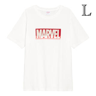 マーベル(MARVEL)のGU/ジーユー メンズ グラフィックT 半袖 MARVEL オフホワイト 白 L(Tシャツ/カットソー(半袖/袖なし))