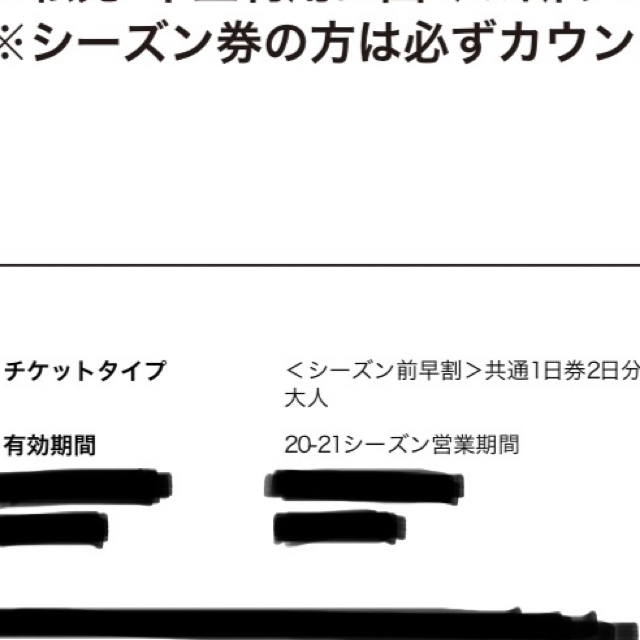 アルツ磐梯・猫魔共通1日券2日分　1日ずつ使用可　ICカード返却で実質5500円