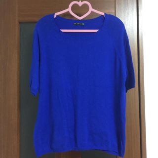 ザラ(ZARA)のZARA  5分袖 ブルーカットソー(カットソー(長袖/七分))