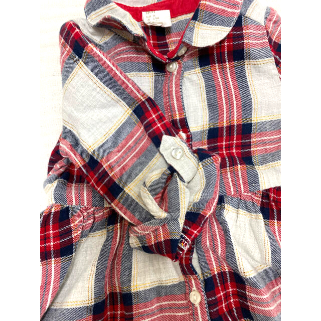H&M チェックシャツワンピース キッズ/ベビー/マタニティのベビー服(~85cm)(ワンピース)の商品写真