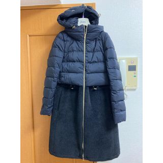 美品 Herno ロングダウンコート ネイビー Sサイズ-