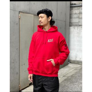 アンユーズド(UNUSED)の[AIE] Printed Hoody-Small ''To keep"Red(パーカー)