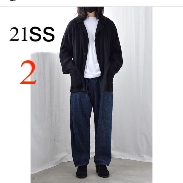 2 comoli 21ss デニム　5Pパンツ　ネイビー