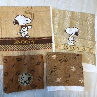 スヌーピー(SNOOPY)のスヌーピー　フェイスタオル 2枚　ハンドタオル 2枚(タオル/バス用品)