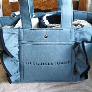 ジルバイジルスチュアート(JILL by JILLSTUART)のフリルキャンバストートデニム大きいサイズ(トートバッグ)