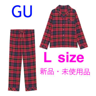 ジーユー(GU)の★未使用品　GU フランネルパジャマ　タータンチェック　Lサイズ　赤(パジャマ)