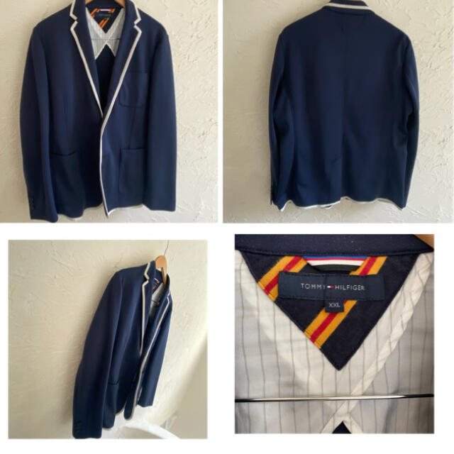 TOMMY HILFIGER(トミーヒルフィガー)のTommy hilfiger テーラードジャケット 紺色 パイピングジャケット メンズのジャケット/アウター(テーラードジャケット)の商品写真