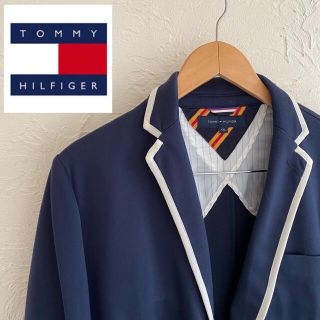 トミーヒルフィガー(TOMMY HILFIGER)のTommy hilfiger テーラードジャケット 紺色 パイピングジャケット(テーラードジャケット)