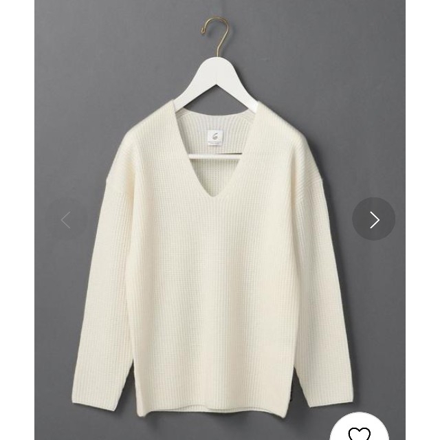 6(ROKU)CASHMERE WAFFLE V-NECK  　定価28600円