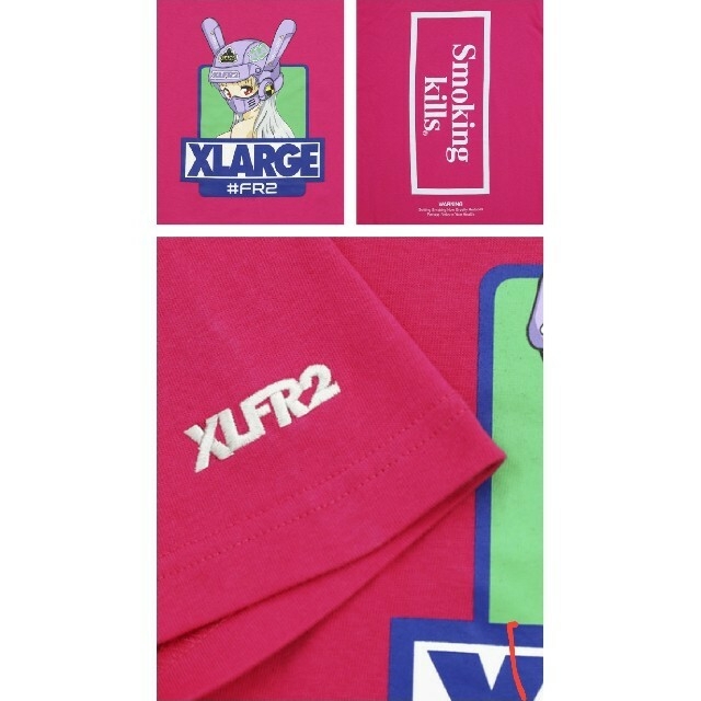 XLARGE(エクストララージ)のFR2 ×  XLARGE  Tシャツ  ピンク Mサイズ メンズのトップス(Tシャツ/カットソー(半袖/袖なし))の商品写真