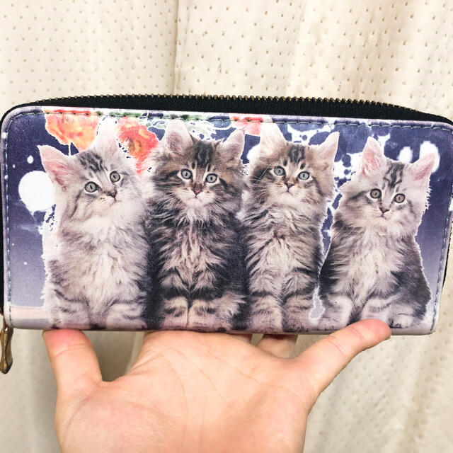 長財布　猫プリント メンズのファッション小物(長財布)の商品写真