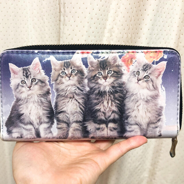 長財布　猫プリント メンズのファッション小物(長財布)の商品写真