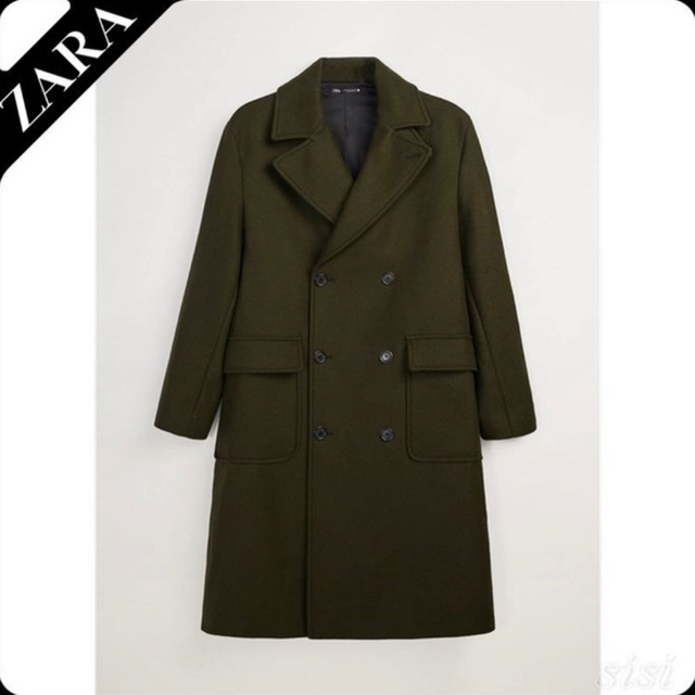 ZARA - 【新品・未使用】ZARA ダブルブレストコート カーキの ZARA - 【新品・未使用】ZARA ダブルブレストコート カーキの
