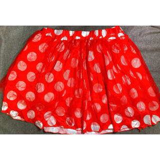 ディズニー(Disney)のディズニーランド公式　ミニーちゃんのスカート　赤水玉(ミニスカート)