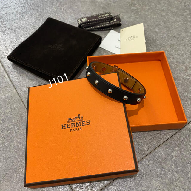 タイムセール!】 Hermes - エルメス レザーブレスレット スタッズ