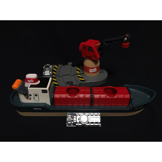 BRIO(ブリオ)のBRIO 木製 レール 電車 貨物船 カーゴ クレーン キッズ/ベビー/マタニティのおもちゃ(電車のおもちゃ/車)の商品写真