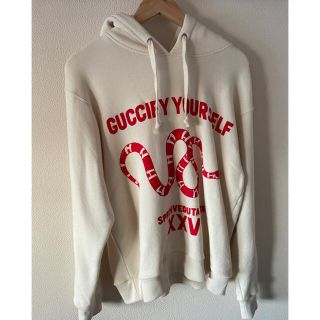 グッチ(Gucci)のグッチ GUCCI Guccify Yourself  パーカー アイボリー 赤(パーカー)