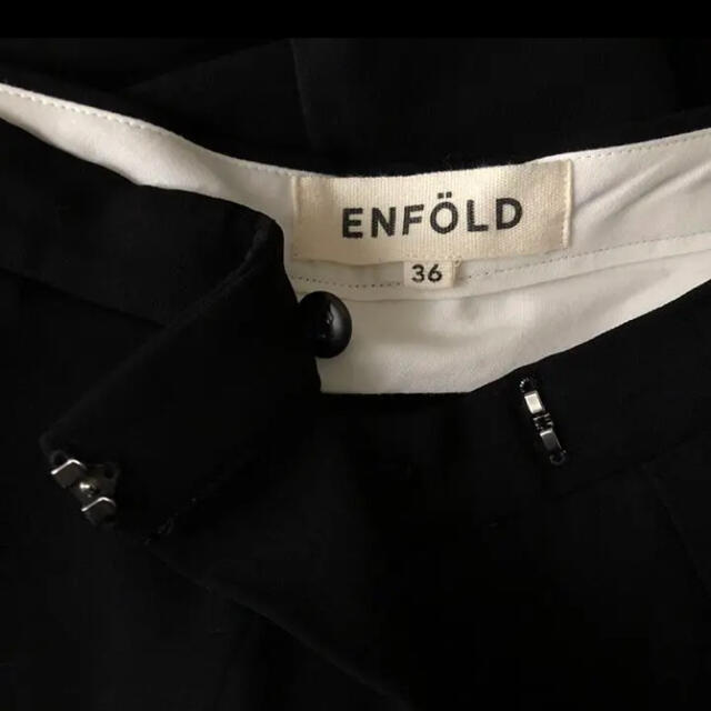 ENFOLD エンフォルド　ストレッチタックテーパードパンツ　パンツ　黒