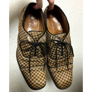 ジミーチュウ(JIMMY CHOO)のジミーチュウ  千鳥柄　ドレスシューズ　ハラコ(ドレス/ビジネス)