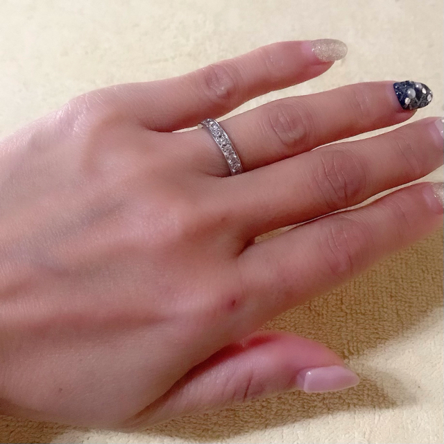 お値引き!エタニティ リング 18k ホワイトゴールド ダイヤ 0.5ct