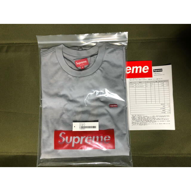 2020aw Supreme Small Box L/S Tee Gray Ｍ Tシャツ/カットソー(七分/長袖)