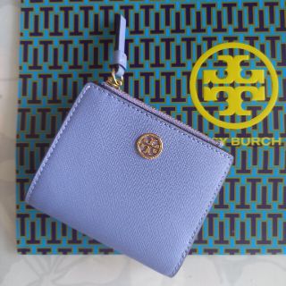 トリーバーチ(Tory Burch)の美品Tory Burch折りミニ財布☆ブルー(財布)