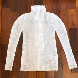 イッセイミヤケ(ISSEY MIYAKE)の※専用※【ISSEY MIYAKE】イッセイミヤケ メッシュ トップス 白(カットソー(長袖/七分))