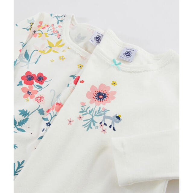 PETIT BATEAU(プチバトー)の＊ご専用＊ 新品未使用  プチバトー  長袖Tシャツ  2枚組  5ans キッズ/ベビー/マタニティのキッズ服女の子用(90cm~)(下着)の商品写真