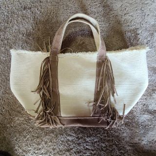 ayakoフリンジトートbagM キャメル(トートバッグ)