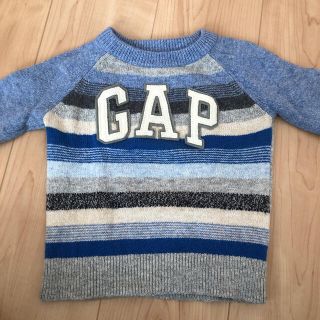 ギャップ(GAP)のGAP 水色ボーダー　ニット 80cm(ニット/セーター)