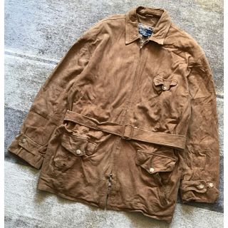 ポロラルフローレン(POLO RALPH LAUREN)の渋さ抜群 最高のエイジング ラルフローレン スウェード 本革 レザーコート L(レザージャケット)