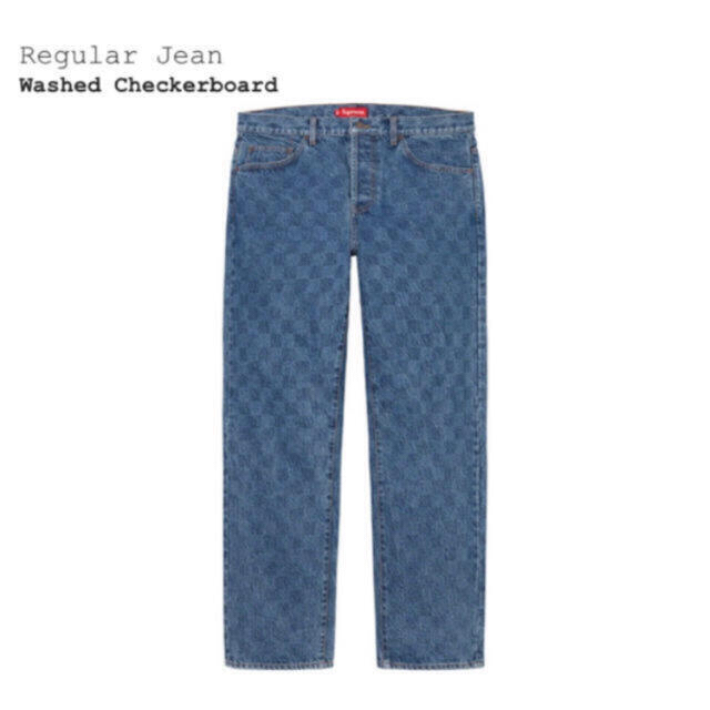 supreme regular jean washed checkerboard