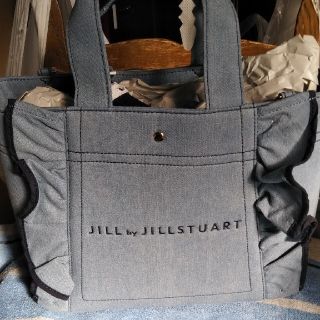 ジルバイジルスチュアート(JILL by JILLSTUART)のフリルキャンバストートデニム大きいサイズ難あり(トートバッグ)