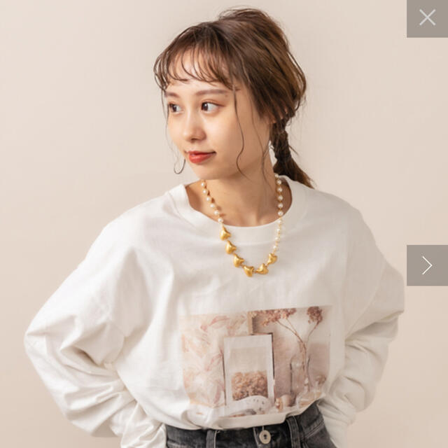 mystic(ミスティック)のaicim32様専用★[mline]ニュアンスフォトロングTシャツ ベージュ レディースのトップス(Tシャツ(長袖/七分))の商品写真