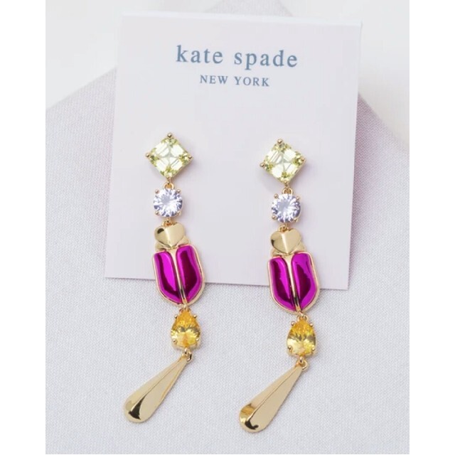 【新品】kate spade ケイトスペード ピアス LOVE  マゼンタラブバ