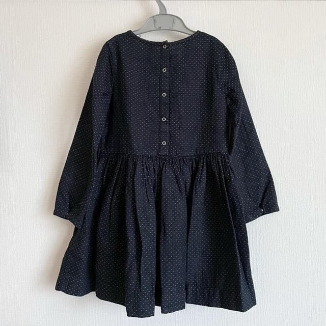 PETIT BATEAU(プチバトー)の新品未使用  プチバトー  チュビック 長袖 ワンピース ドット柄   キッズ/ベビー/マタニティのキッズ服女の子用(90cm~)(ワンピース)の商品写真