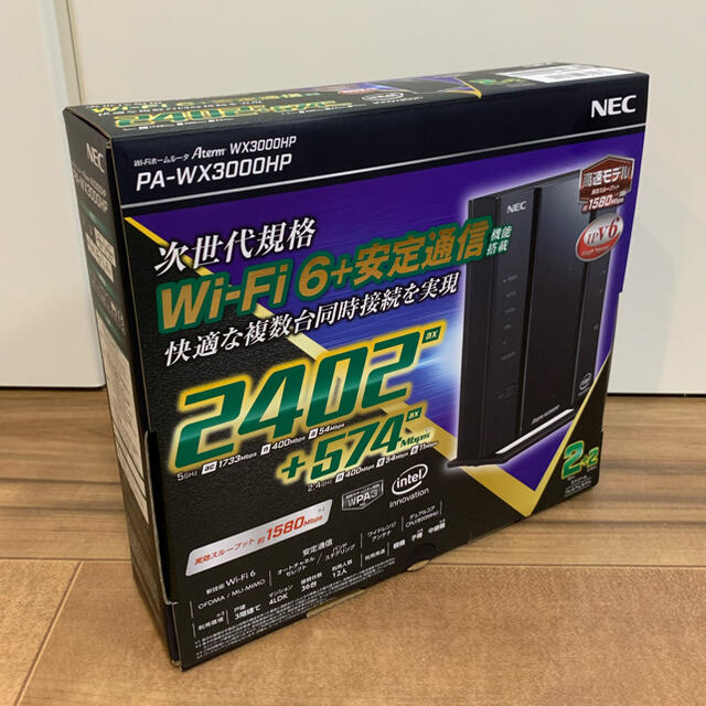 NEC PA-WX3000HP Wi-Fi6(11a/x) 無線LANルーター スマホ/家電/カメラのPC/タブレット(PC周辺機器)の商品写真