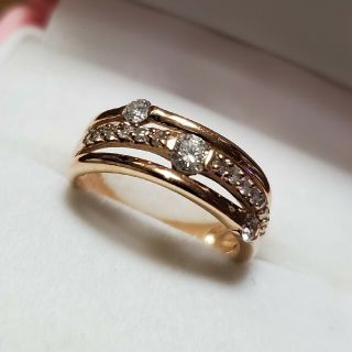 【Happy様ご売約済】K18PG ダイヤモンドリング 0.5ct(リング(指輪))