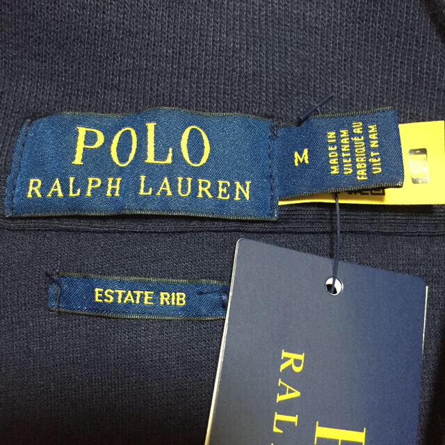 POLO RALPH LAUREN(ポロラルフローレン)の新品 POLO RALPHLAUREN ポロベアー 刺繍 ハーフジップ 紺 M メンズのトップス(ニット/セーター)の商品写真