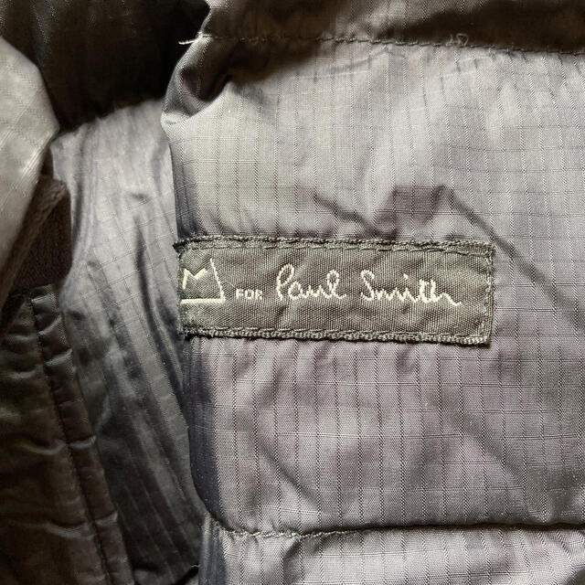 美品 XL Paul Smith ダウンコート ウール バイカラー フード