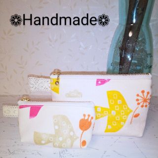 ファスナーポーチセット　❁ことり❁Handmade❁(ポーチ)