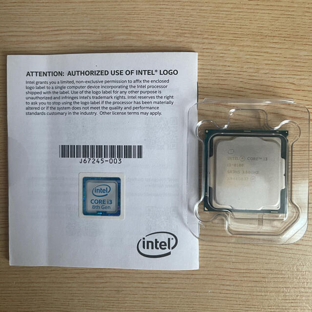 Intel core i3 8100 LGA1151 作動品スマホ/家電/カメラ