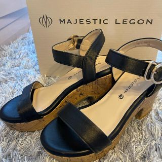 マジェスティックレゴン(MAJESTIC LEGON)のMAJESTIC LEGON シンプリーサンダル 黒(サンダル)