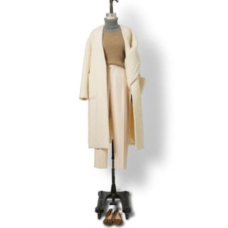 話題の人気 定価20万Drawerリバーコート/オフホワイトロングダブル