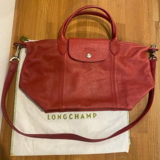 ロンシャン(LONGCHAMP)の【タイムセール】ロンシャン　キュイール　レザー　レッド(トートバッグ)