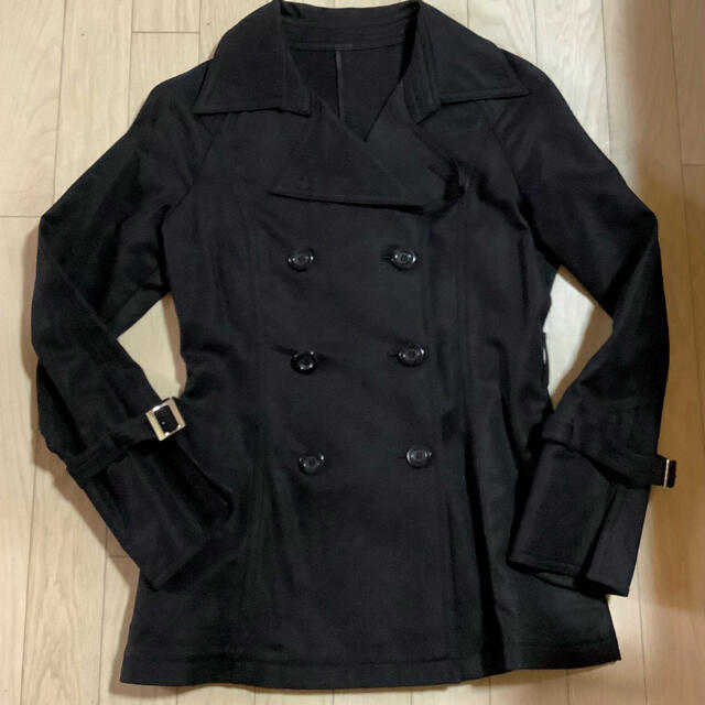 ロートレアモン Rue de B　ブラックPコート ショートトレンチコート 黒 レディースのジャケット/アウター(ピーコート)の商品写真