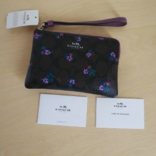 コーチ(COACH)の新品未使用 【COACH】コーナージップリストレット シグネチャー×フローラル(ポーチ)